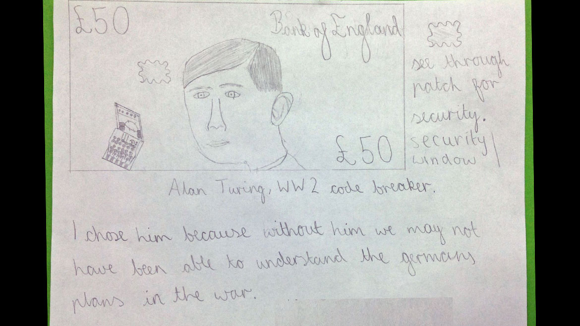 £50 banknote design by The Manor Prep School
