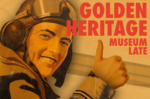 Golden heritage event poster for Bank of England museum late event